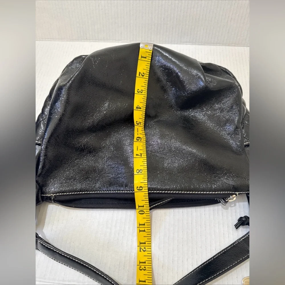 TALBOTS Genuine Leather Black Hobo Shoulder Bag Excellent Condition Medium Size